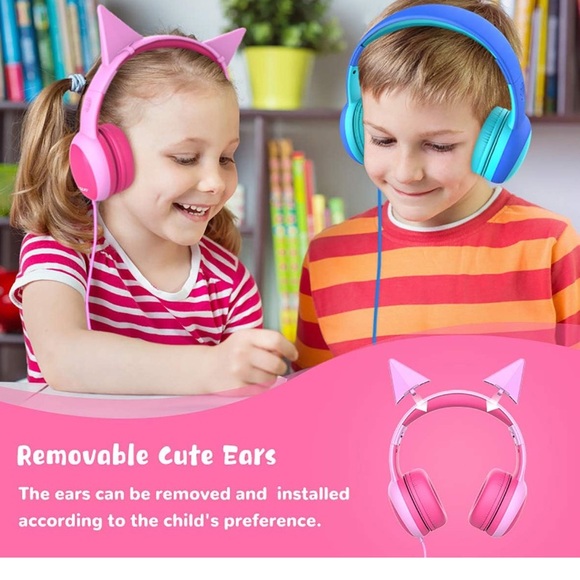 gorsun Kids Headphones with Limited Volume, Children's Headphone Over Ear- pink - Picture 3 of 10